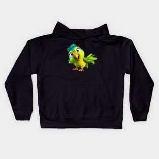 Cute Animal Characters Art 8 -parrot- Kids Hoodie